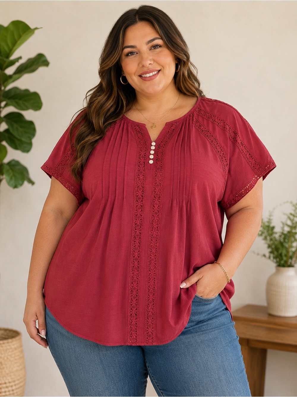 Embroidered short sleeve blouse NWOT size 2XL